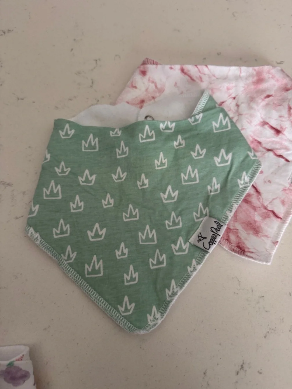 Pink & Green Unicorn Bandana Bib Set for Kids Copper Pearl Baby Girl